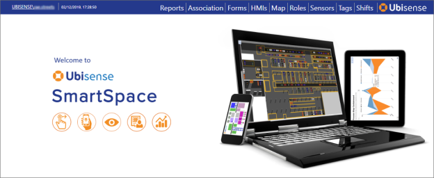 screen shot of SmartSpace web with menus 